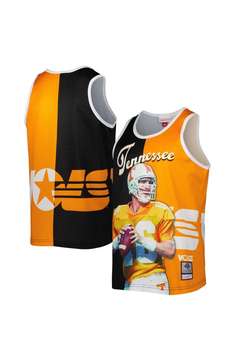Mitchell & Ness Men's Mitchell & Ness Peyton Manning Black/Tennessee Orange Tennessee Volunteers Sublimated Player Tank Top, Main, color,