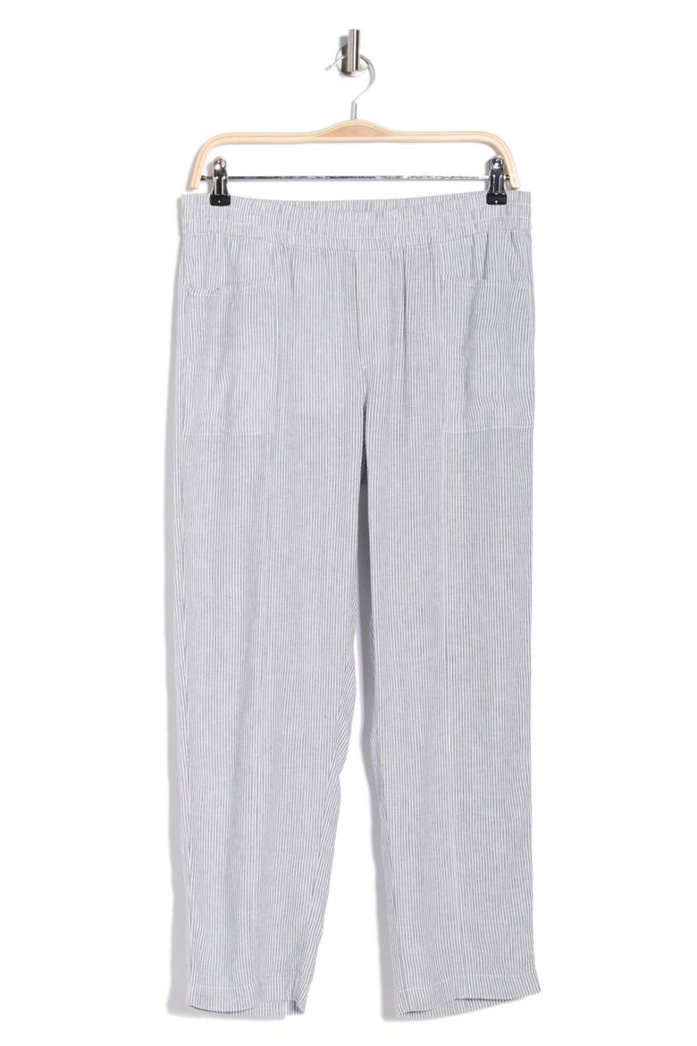 Pull-On Linen Blend Pants, Alternate, color, BLUE VINTAGE- WHITE LEAH STP