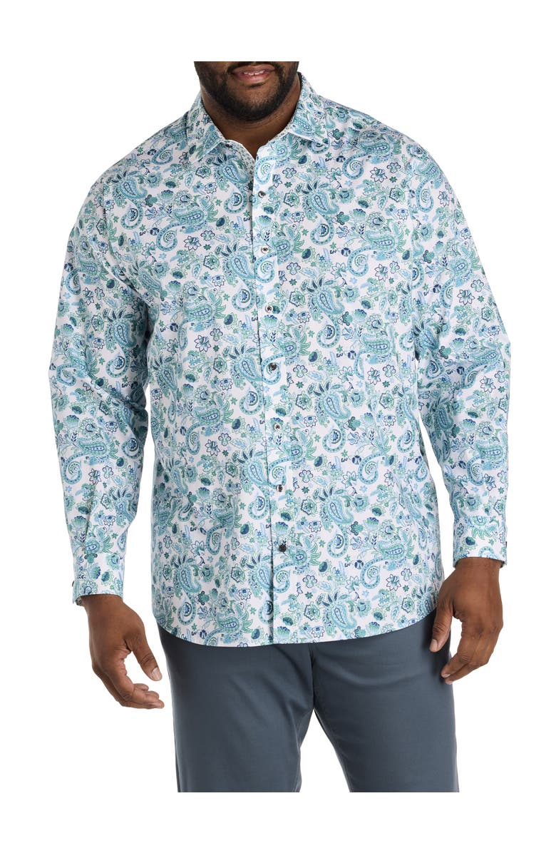 Synrgy by DXL Big & Tall Large Paisley Sport Shirt, Alternate, color,