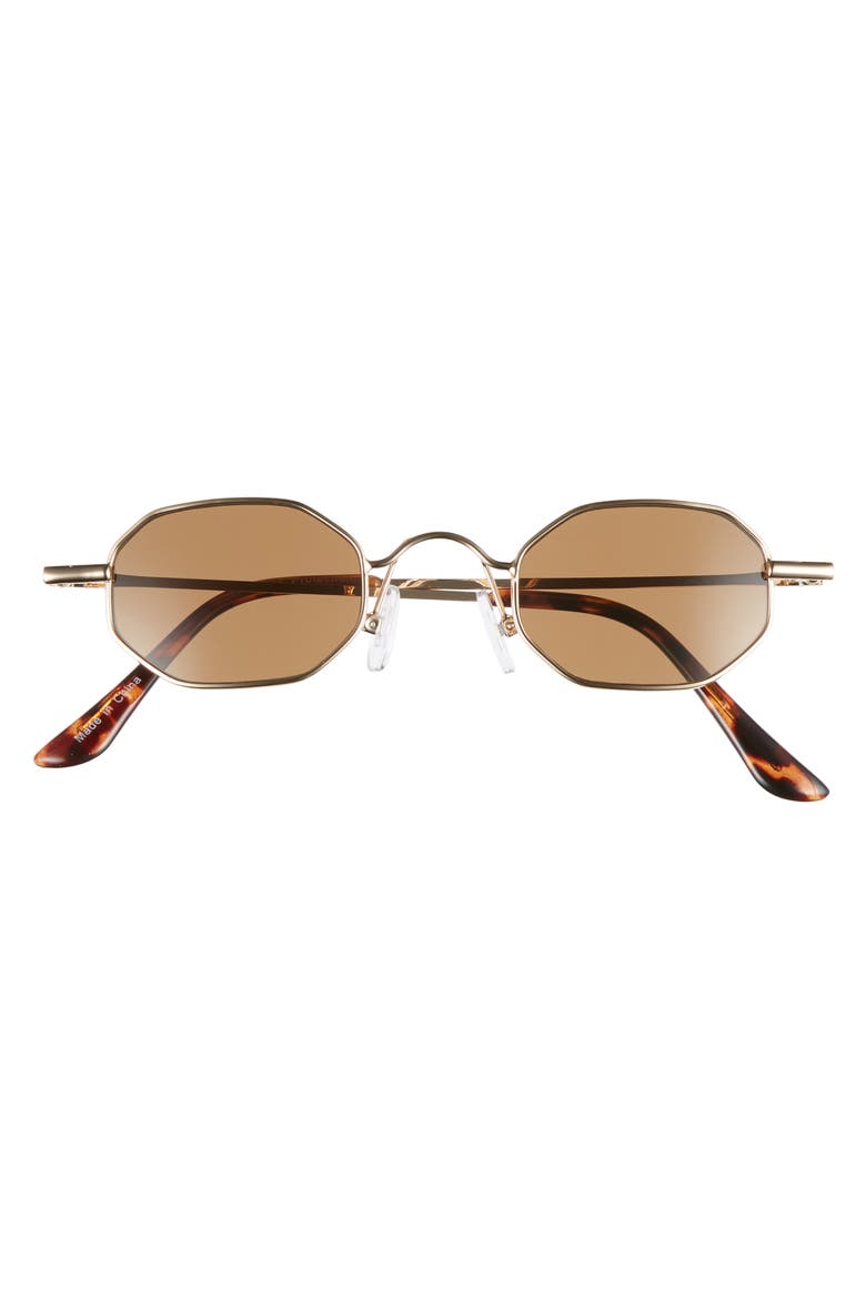 40mm Mini Hexagon Sunglasses, Alternate, color, BROWN GOLD