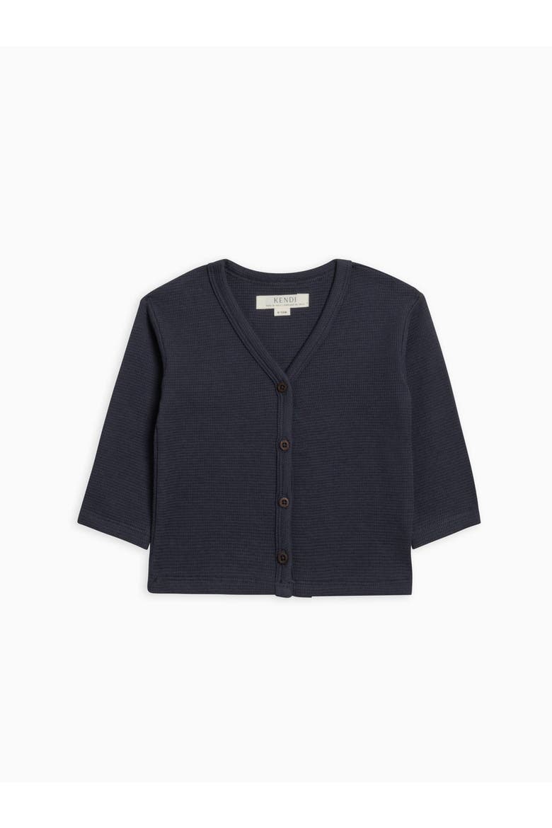 Wells Waffle Knit Button Cardigan, Alternate, color, Navy