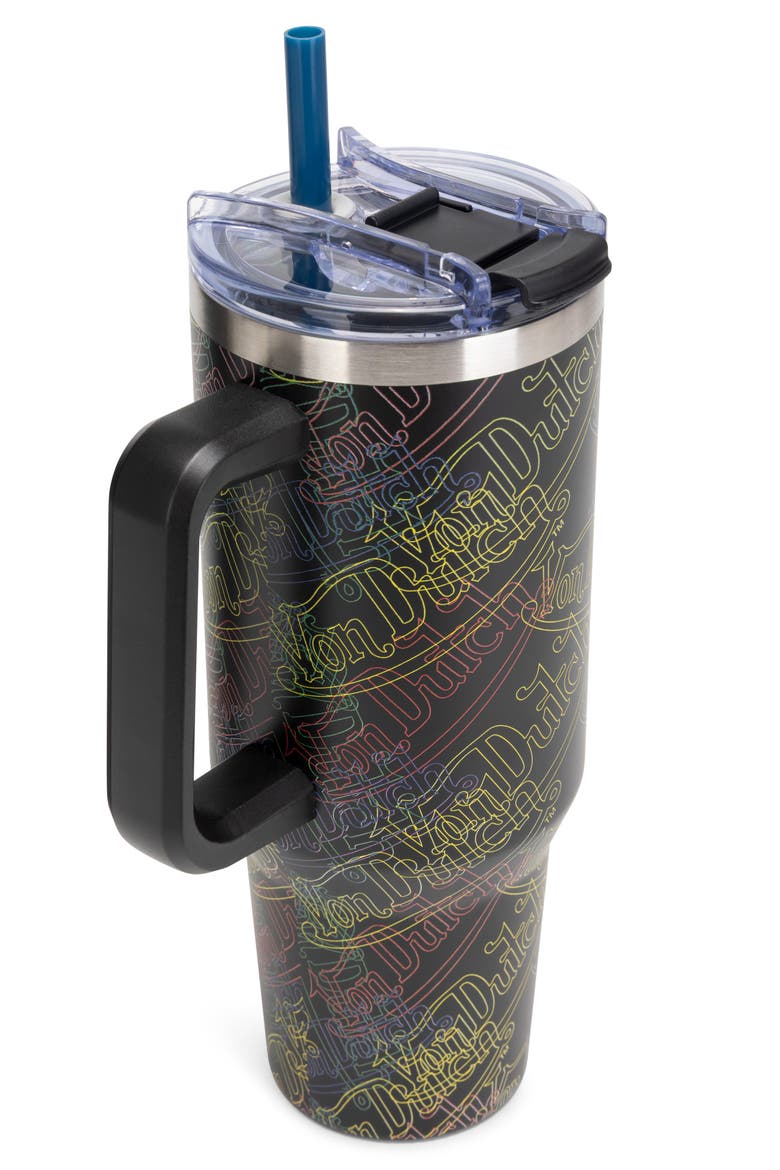 40oz Double Walled Insulated Stainless Steel Tumbler, Alternate, color, Neon Logo