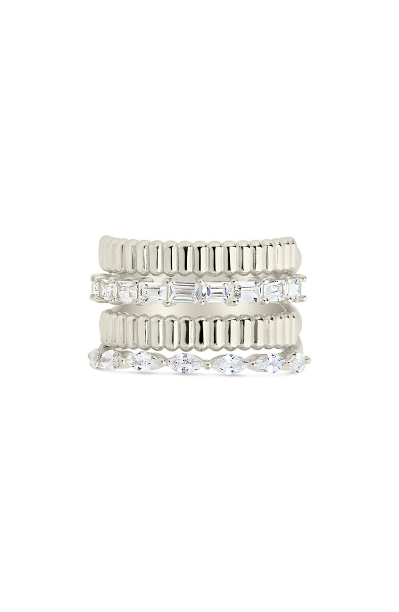 Sterling Forever Odette CZ Stacked Ring, Alternate, color, 