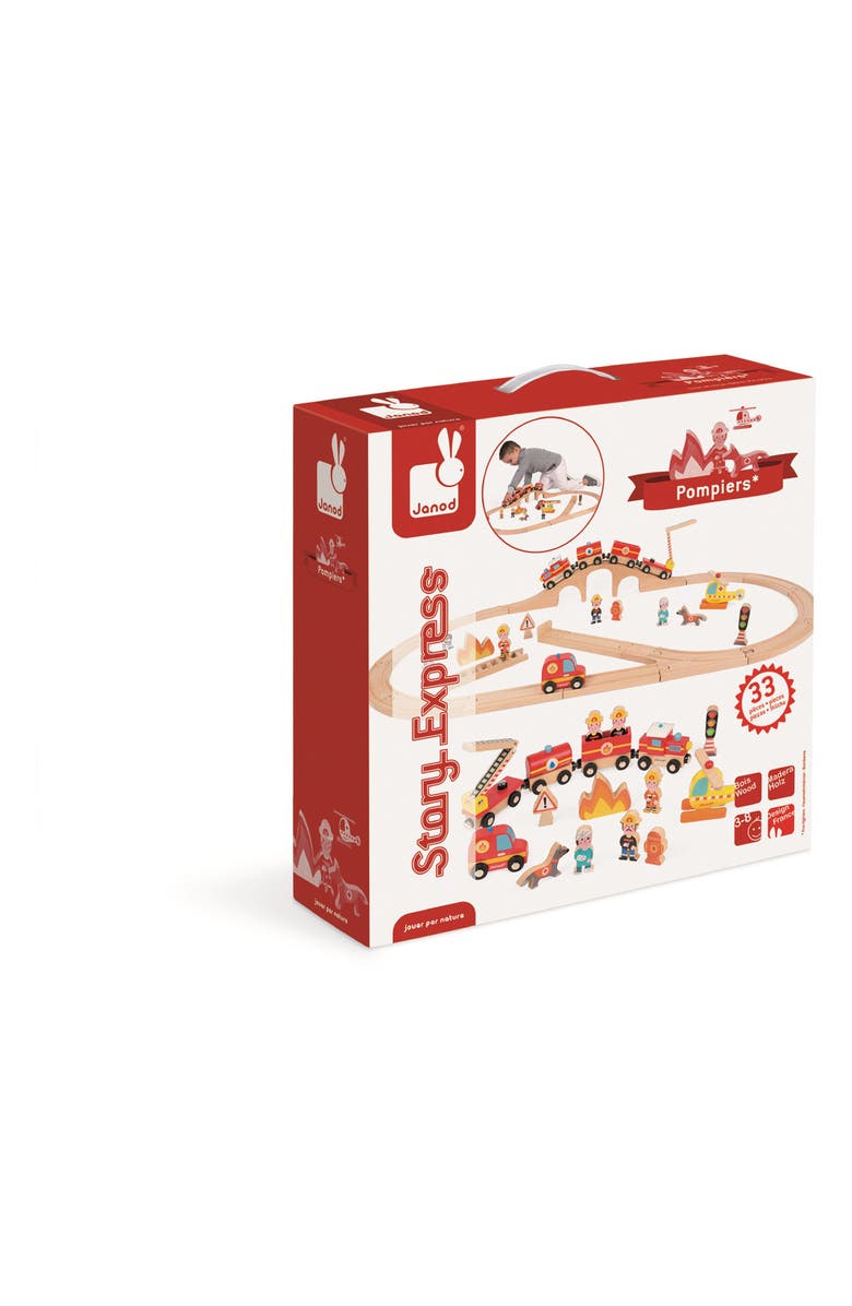 Janod Story Express Firefighter Playset, Alternate, color,