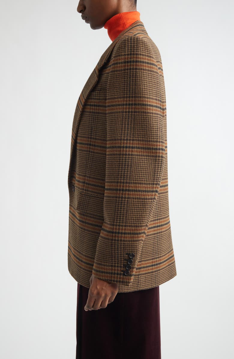 Saint Laurent Prince of Wales Plaid Wool Blazer, Alternate, color, Marron/ Beige/ Roux
