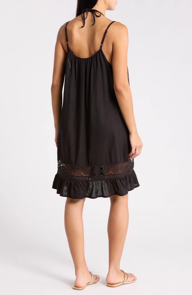 Abound Open Knit Inset Minidress, Alternate, color, Black