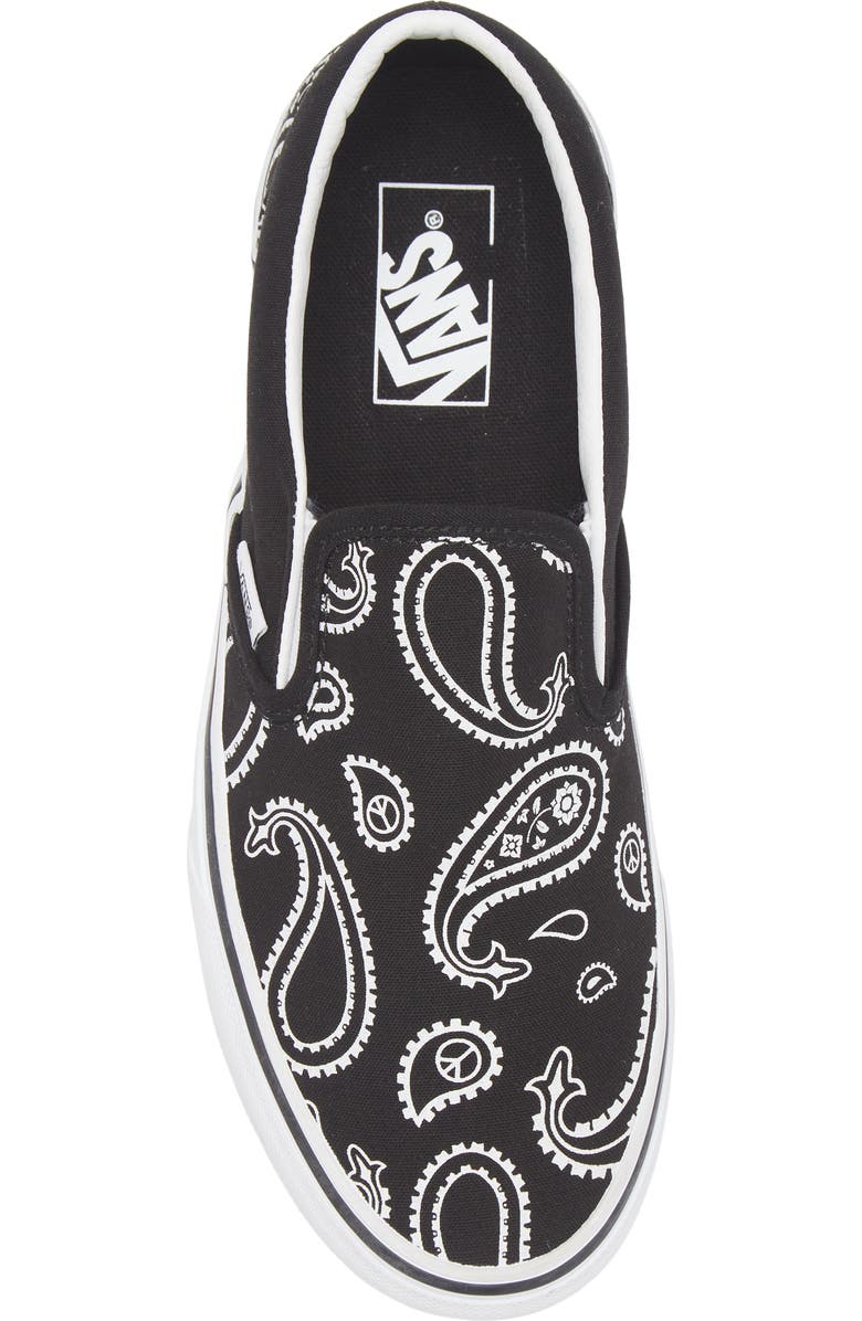 Vans Gender Inclusive Classic Slip-On Sneaker, Alternate, color, Paisley Black/ True White