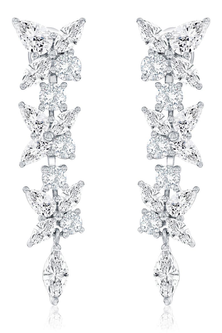 Gala Dangle Drop Earrings, Main, color, WHITE
