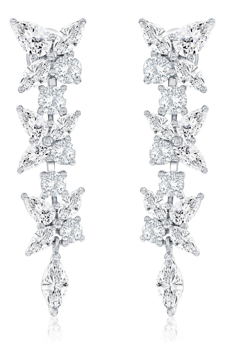 SUZY LEVIAN Gala Dangle Drop Earrings, Main, color, White