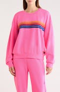 Aviator Nation 5-Stripe Crewneck Sweatshirt