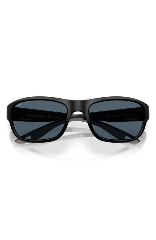 Costa Del Mar Clipperton 58mm Polarized Rectangular Sunglasses In Matte Black/gray 580p
