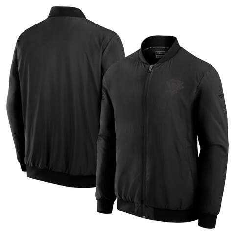 Men's Fanatics Black Pittsburgh Penguins Authentic Pro Road Lightweight Full-Zip Bomber Jacket