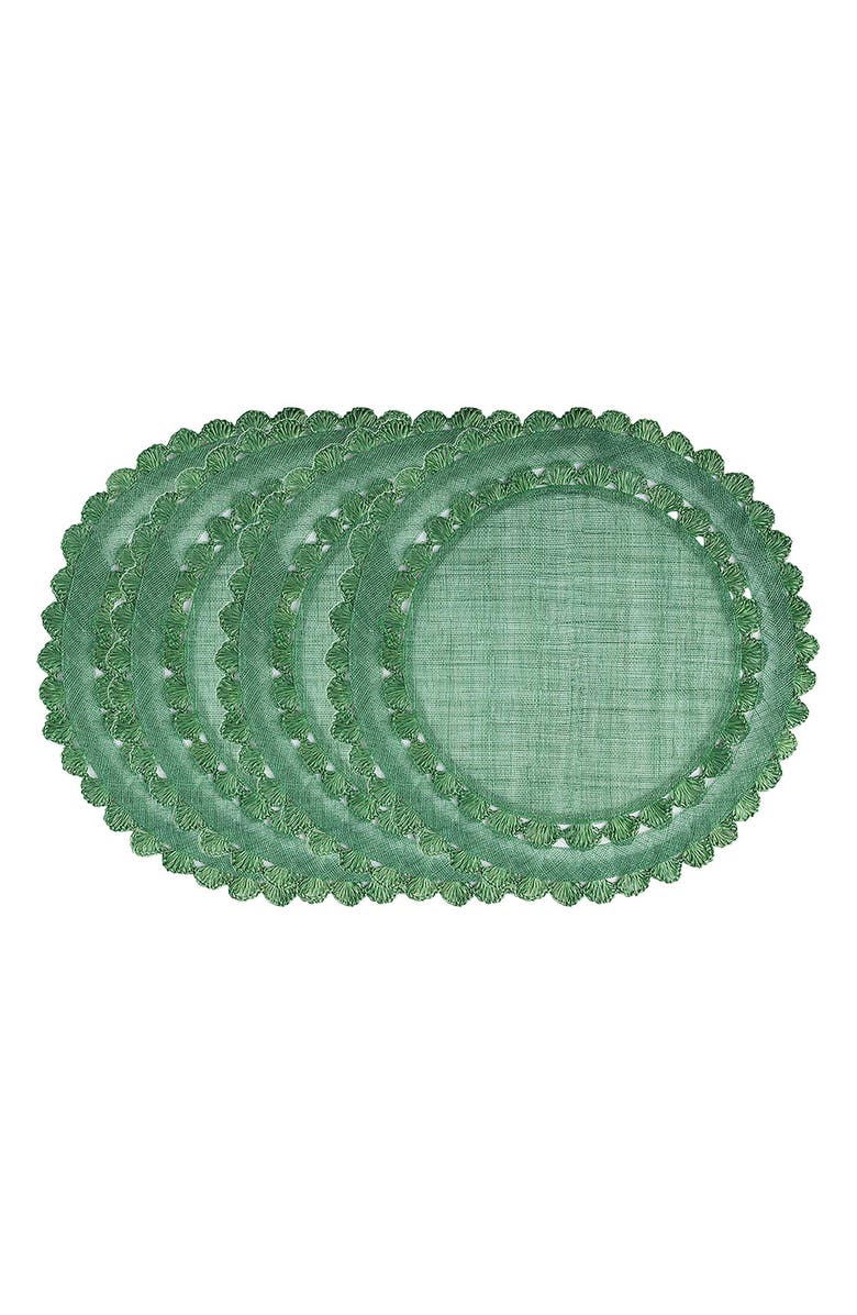Juliska Isadora Set of 4 Placemats, Main, color, Evergreen