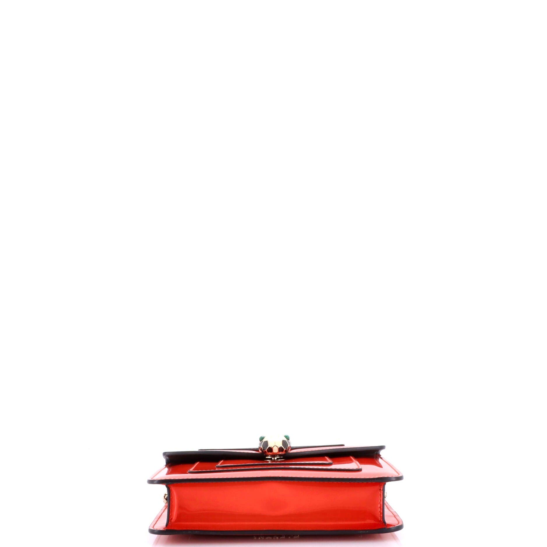 Serpenti Forever Square Shoulder Bag Metallic Leather Small, Alternate, color, Orange