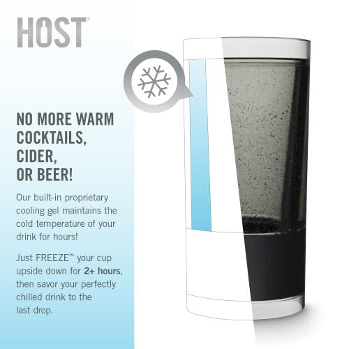Host Highball Freeze Cooling Cup Set Of 2 In Tinted Gray