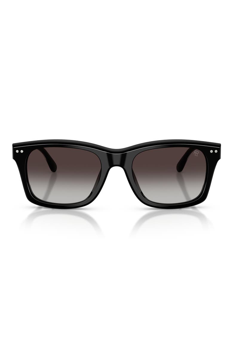 Gender Inclusive RL8237U 55mm Gradient Brown Square Sunglasses, Main, color, SHINY BLACK / GRADIENT GREY