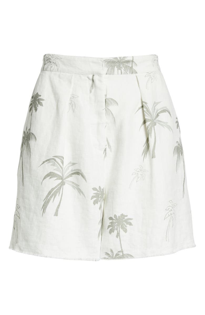 ATM Anthony Thomas Melillo Palm Tree Linen Shorts, Alternate, color, 
