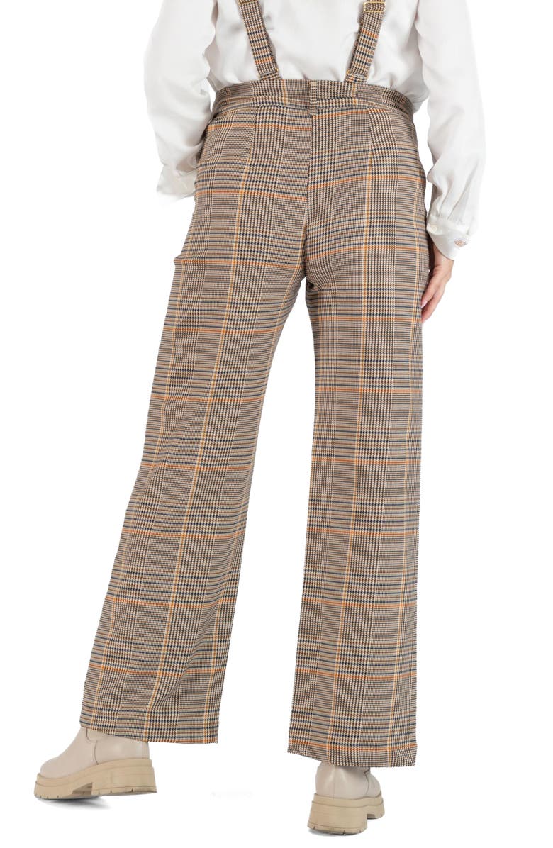 Cache Coeur Stuart Checkered Tie Waist Cotton Maternity Pants, Alternate, color, 