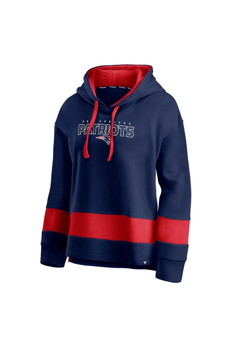 Women's Fanatics Branded Navy/Red New England Patriots Colors of Pride Colorblock Pullover Hoodie, Alternate, color, Navy