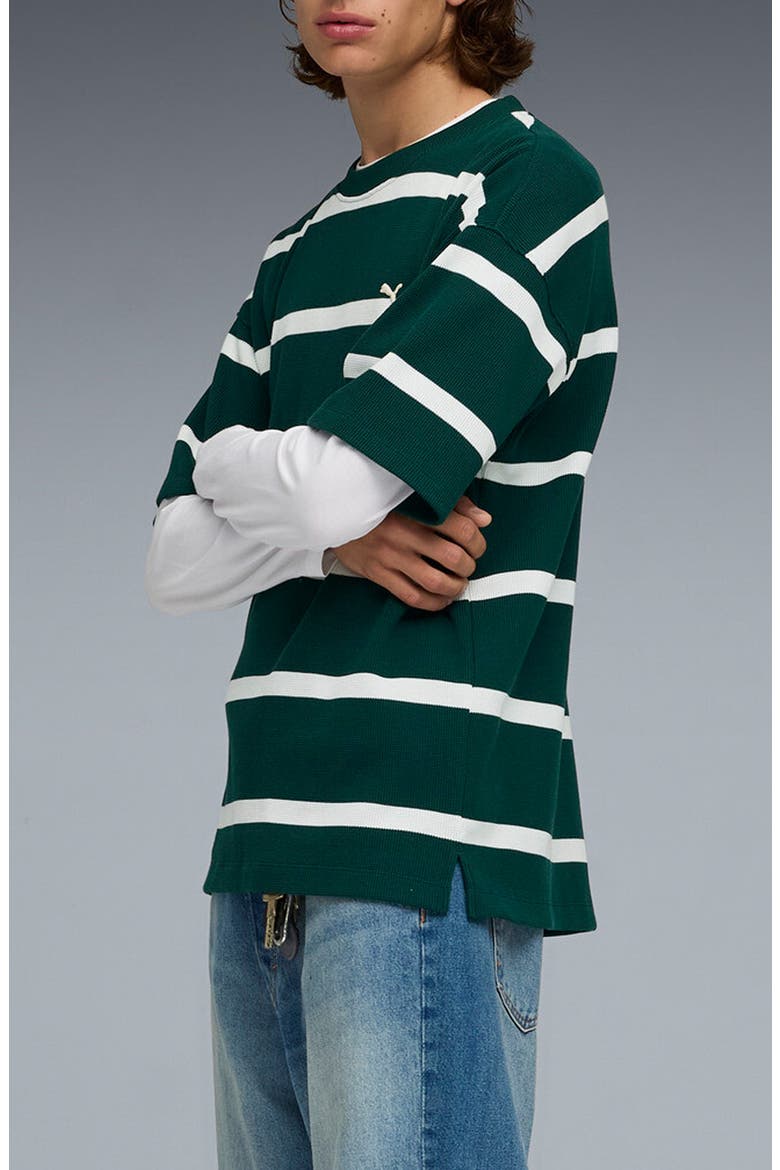 Select Essentials Waffle Knit T-Shirt, Alternate, color, DARK MYRTLE
