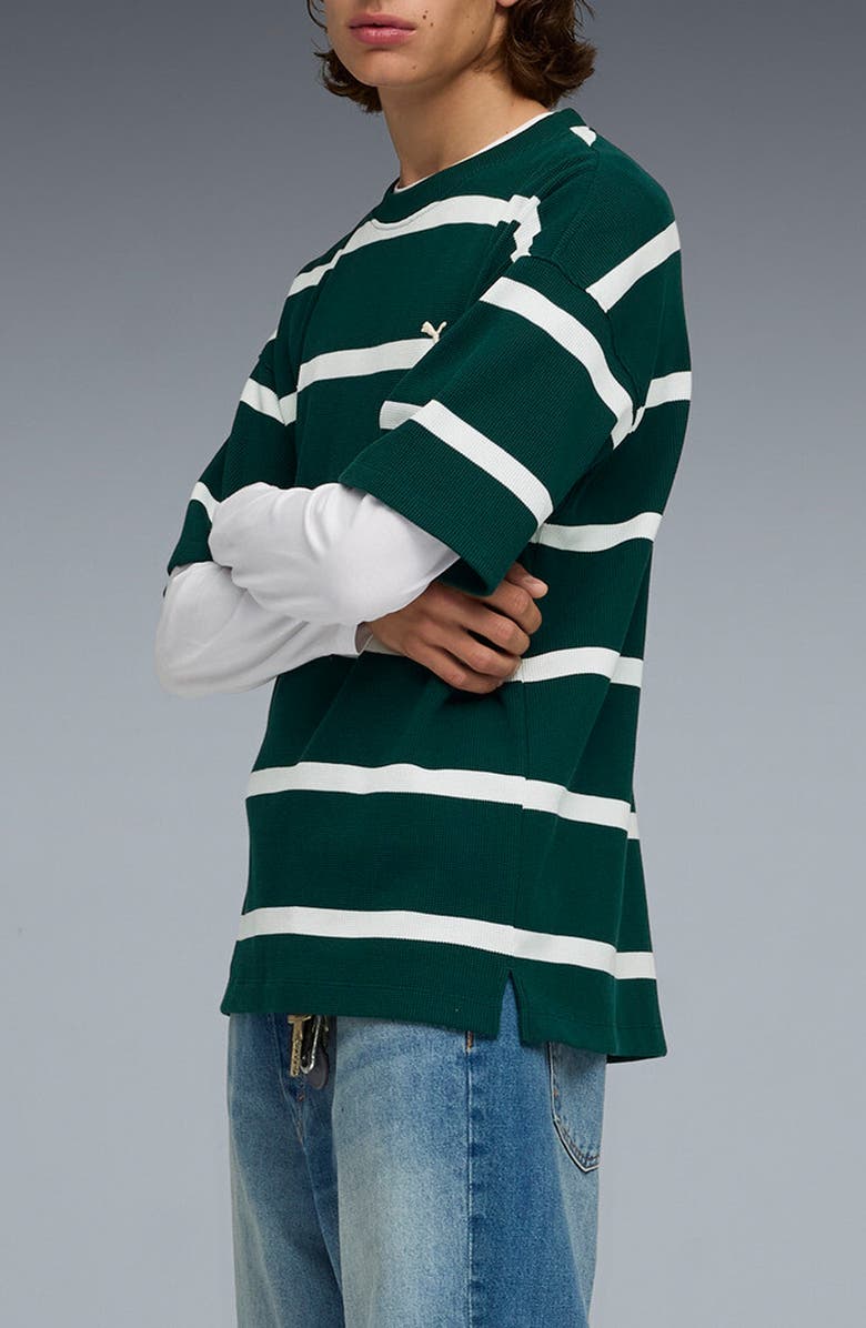 PUMA Select Essentials Waffle Knit T-Shirt, Alternate, color, Dark Myrtle