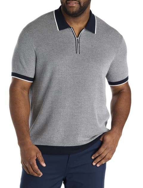 Big & Tall Bi-Color Stitched Sweater Polo