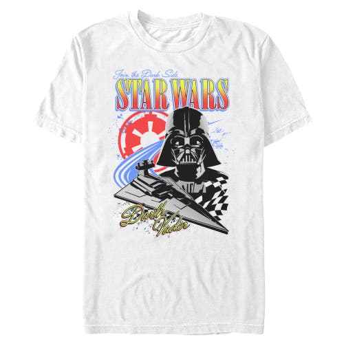 Star Wars Darth Vader Join The Dark Side Retro Poster Graphic T-shirt In White