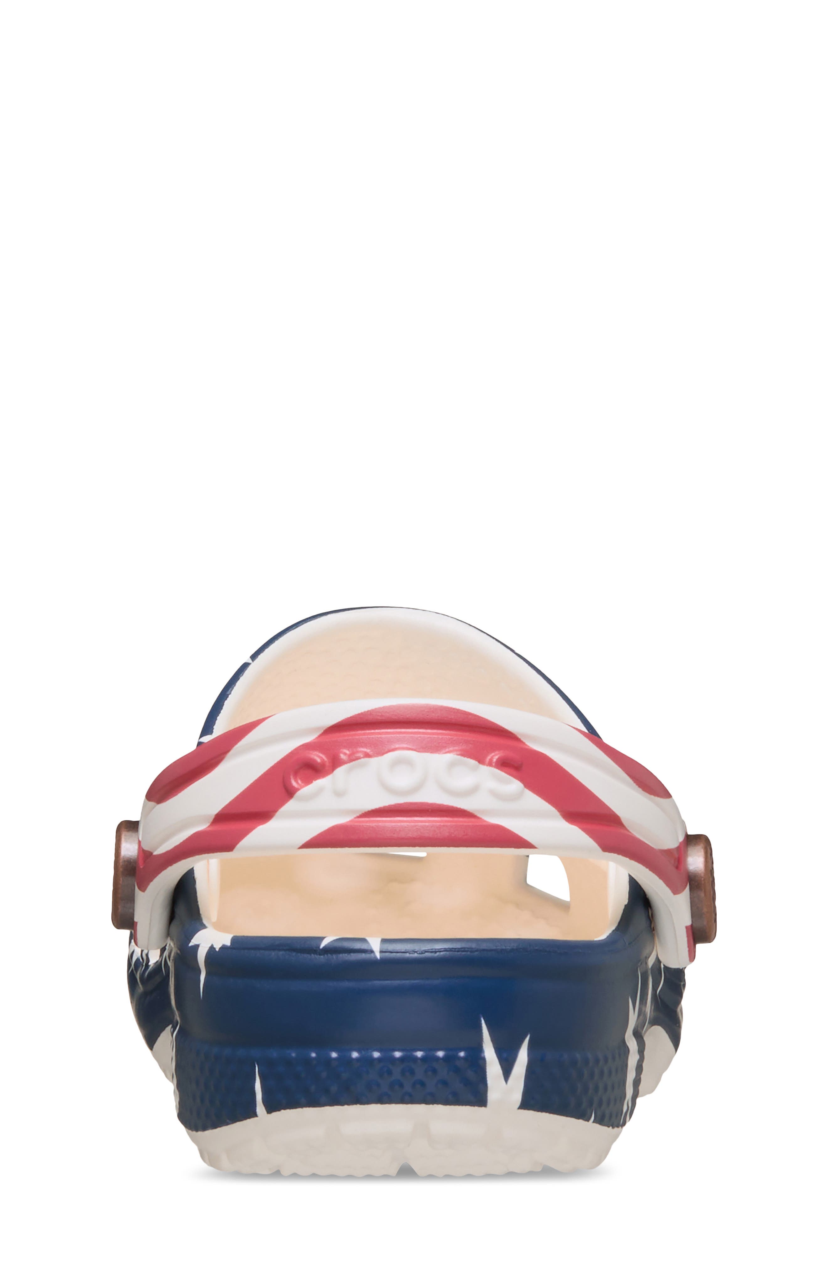 CROCS Kids' Classic American Flag Clog, Alternate, color, Chalk/Multi