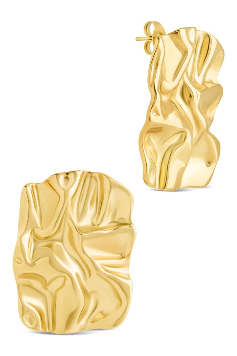 Callan Molten Square Earrings, Main, color, GOLD