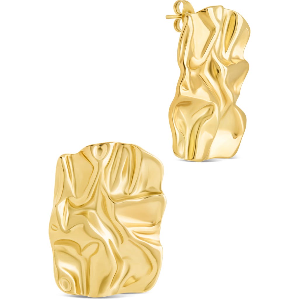 Sterling Forever Callan Molten Square Earrings In Gold