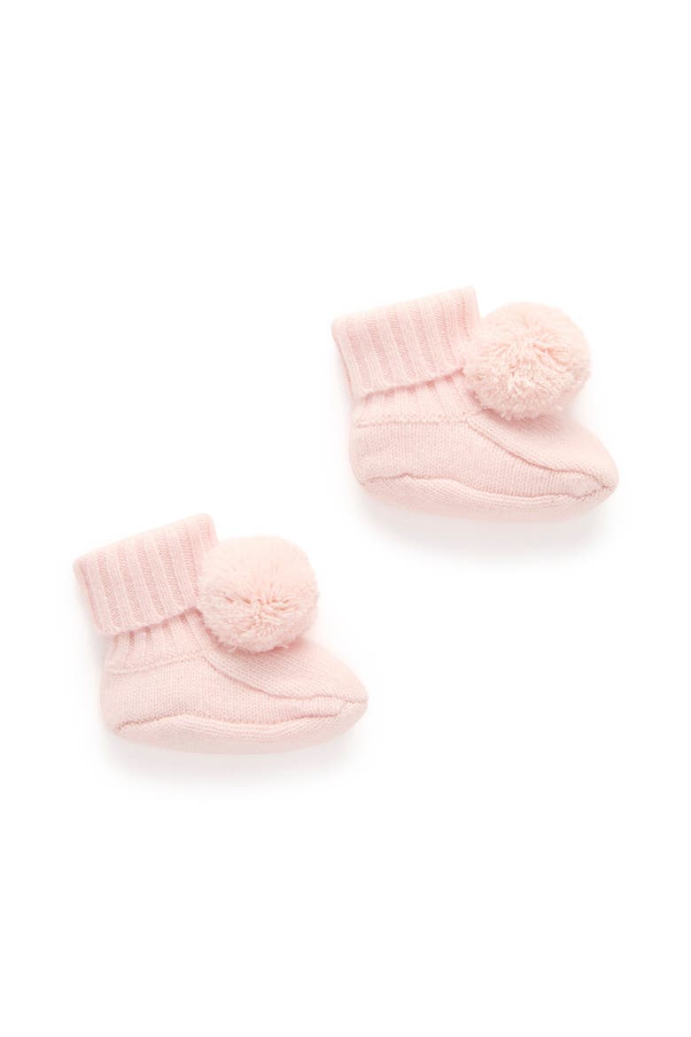 Cashmere Baby Girl Booties, Main, color, Pale Pink Melange