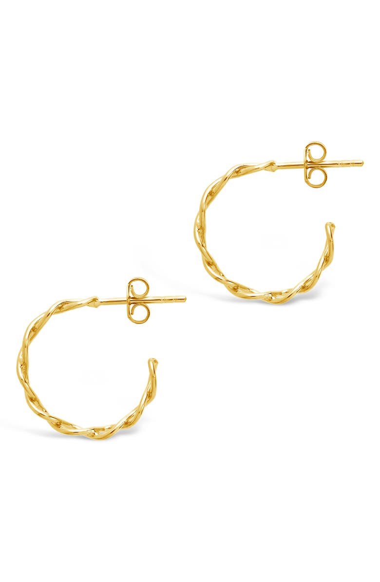 Sterling Forever Open Rope Hoop Earrings, Alternate, color, Gold