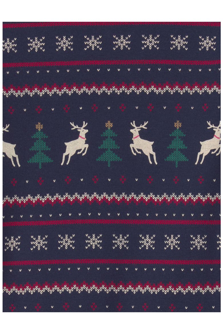 Kids' Print Fitted Organic Cotton Two-Piece Pajamas, Alternate, color, BLUE FAIRISLE