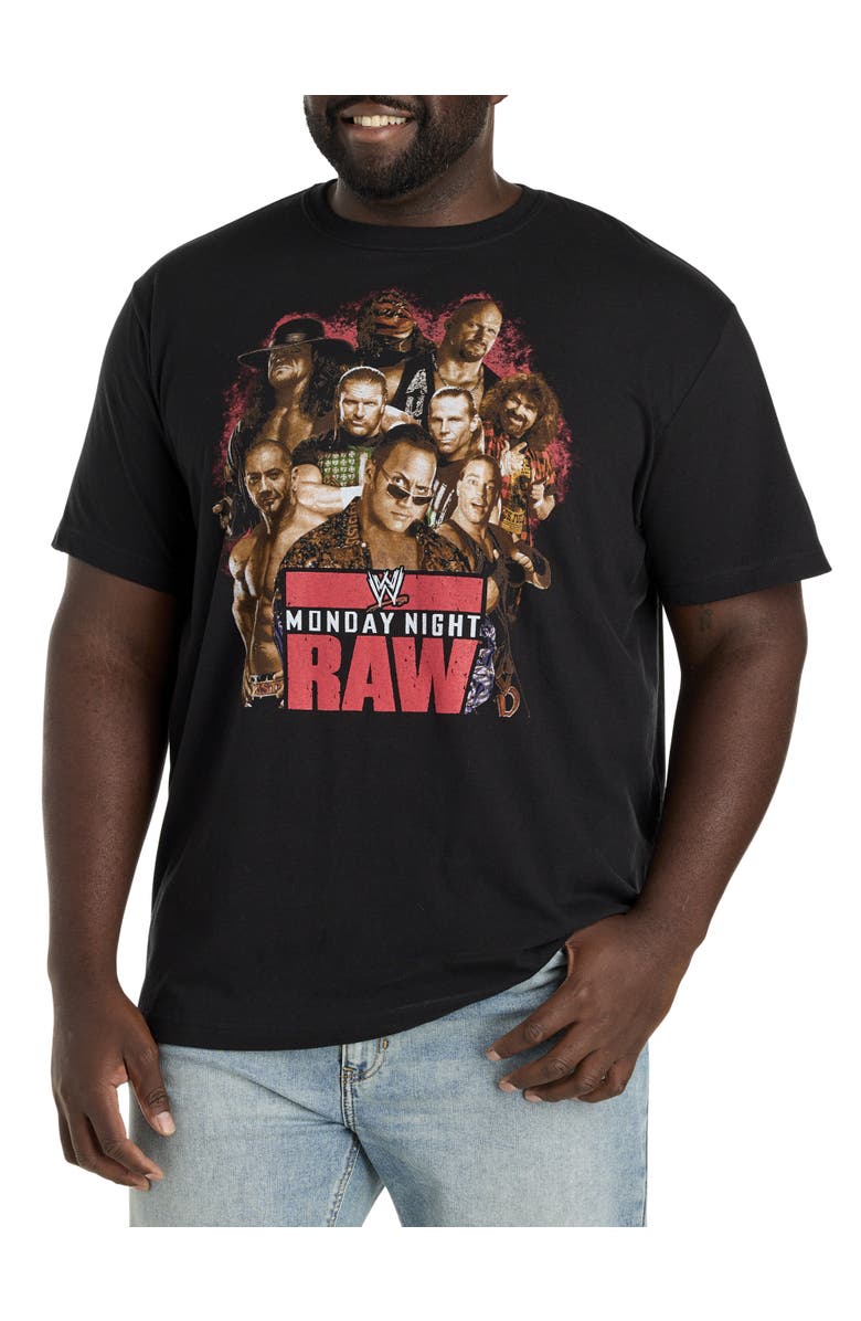 True Nation by DXL Big & Tall Monday Night Raw Graphic Tee, Main, color, Black