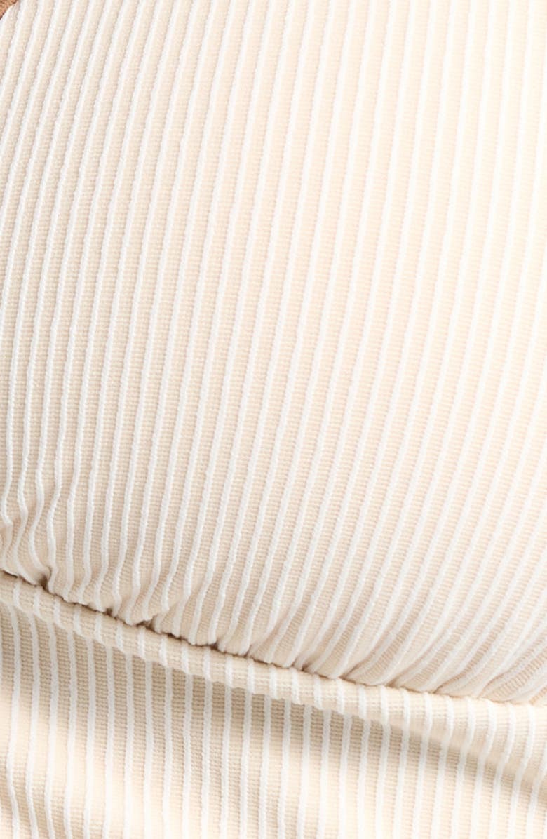 Sanctuary Halter Rib Triangle BIkini Top, Alternate, color, White Sand