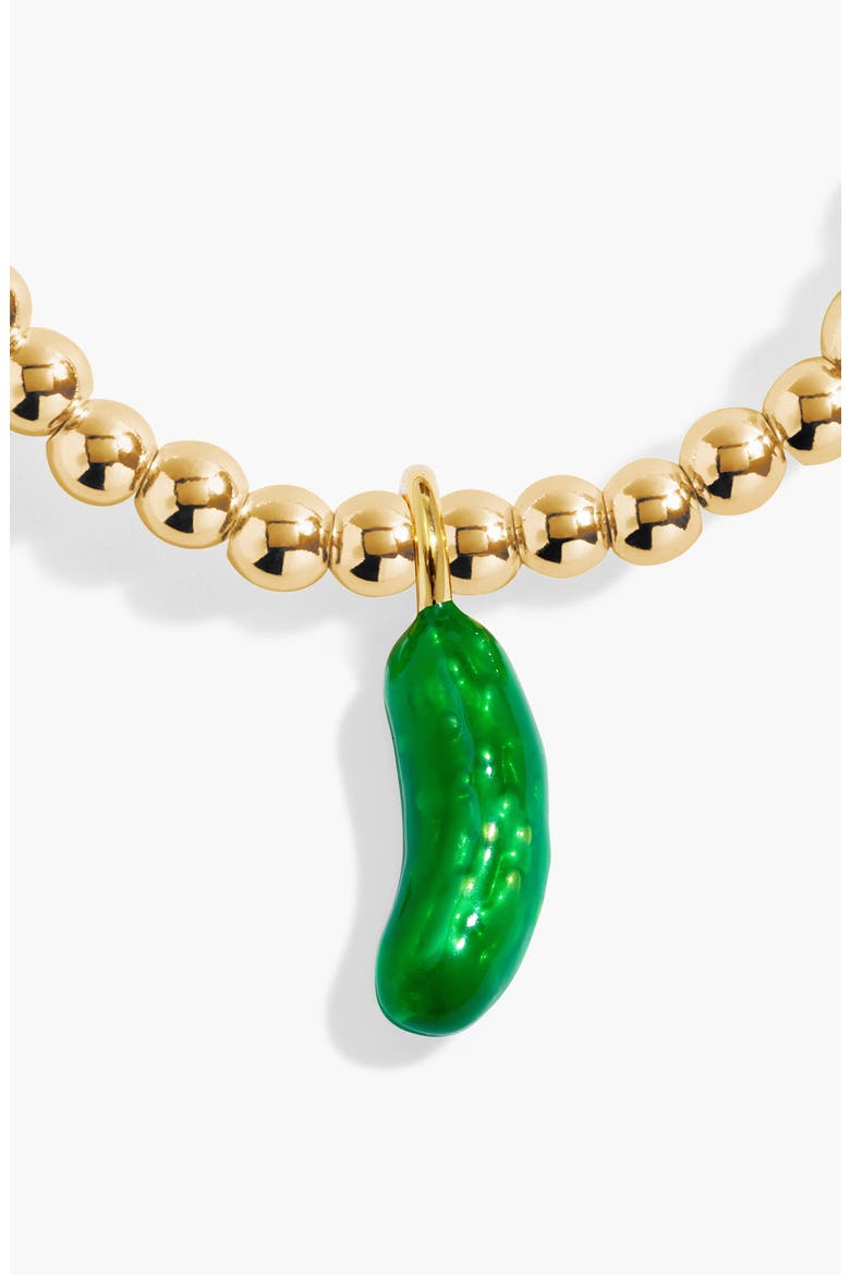 A Little Vibes 'I Love Pickles' Bracelet, Alternate, color, Gold Plated