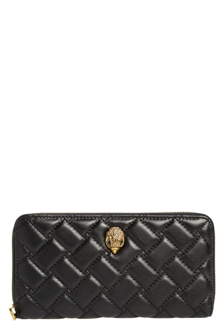 Eagle Leather Zip Around Wallet, Main, color, BLACK