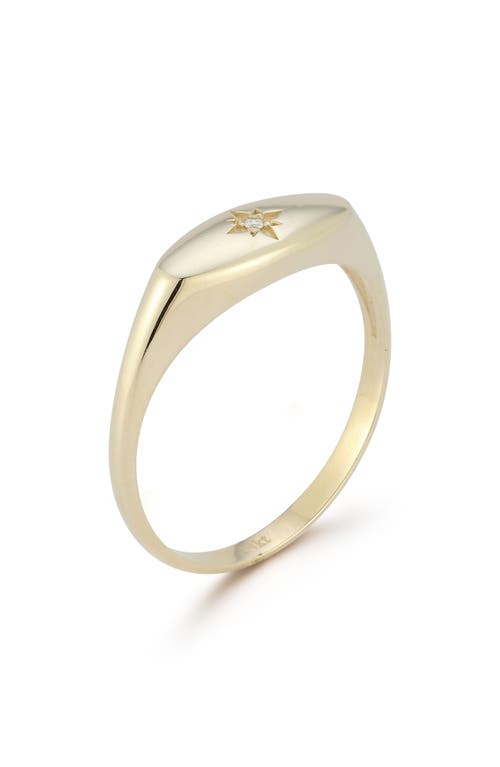 Ember Fine Jewelry Diamond Star Signet Ring In Gold
