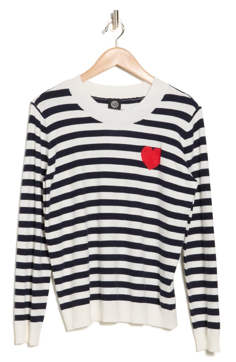 Bobeau Stripe Crewneck Pullover, Alternate, color,