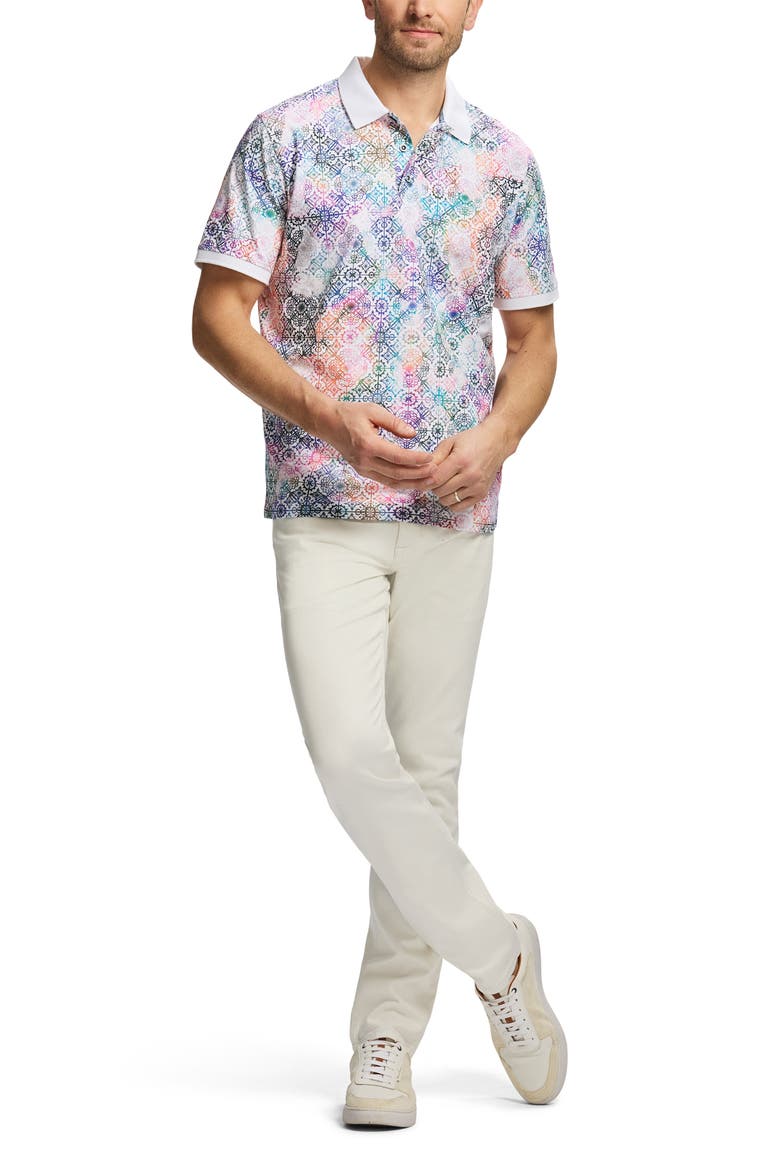 Gower Cotton Knit Polo, Alternate, color, MULTI WHITE