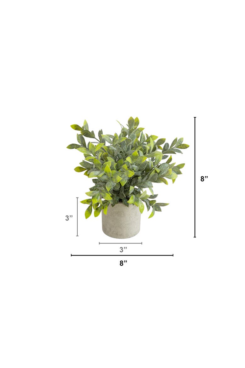 8-in Artificial Mini Eucalyptus Potted Plants - Set of 3, Alternate, color, Green