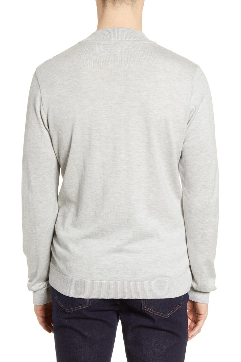 Stripe Mock Neck Sweater, Alternate, color, GREY MULTI