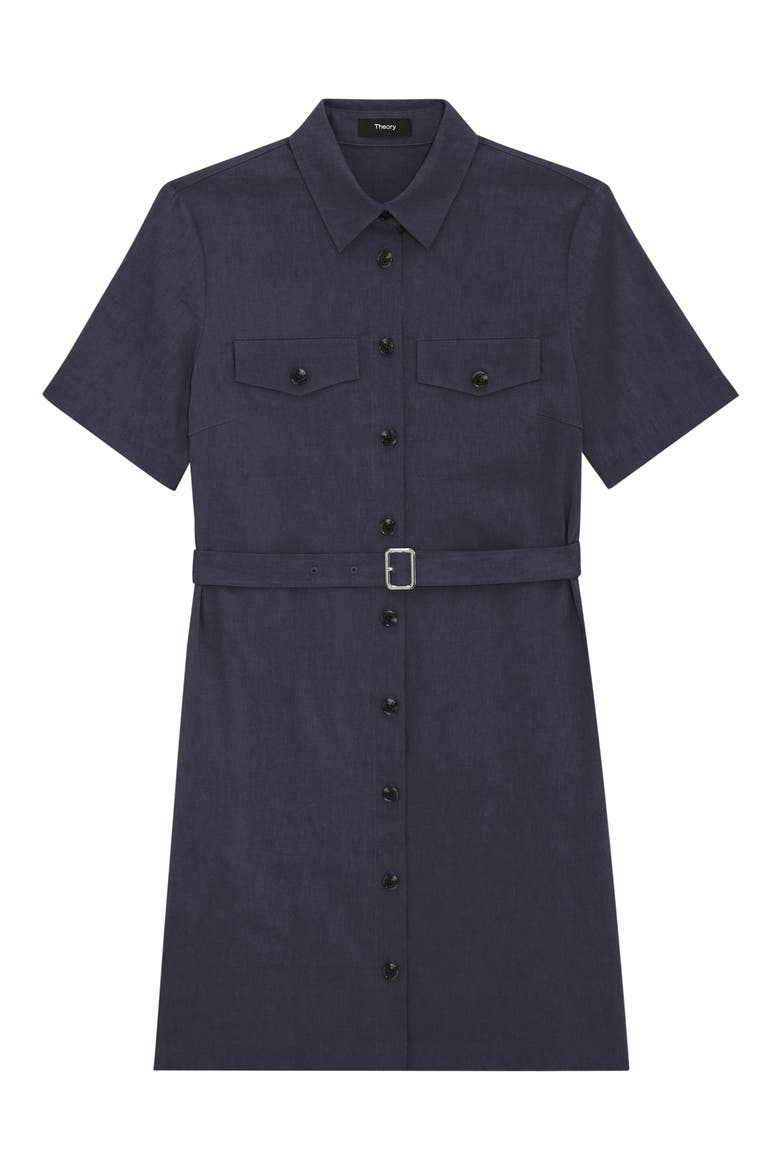 Short Sleeve Belted Shirtdress, Alternate, color, CONCORD