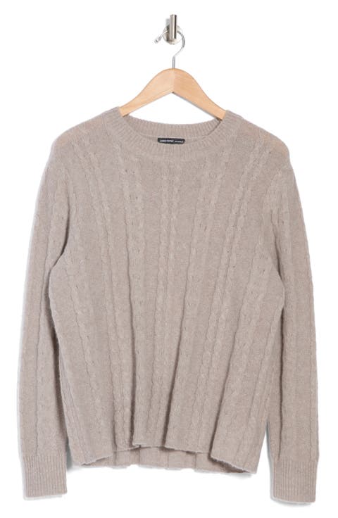 Cable Stitch Crewneck Cashmere Sweater