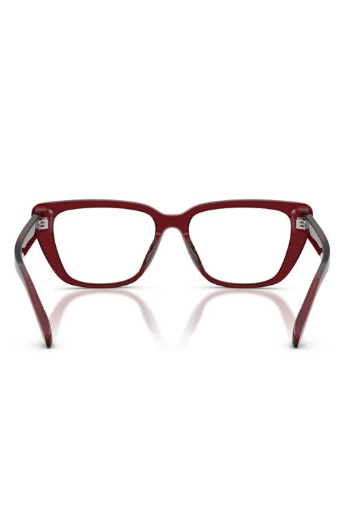 Emporio Armani 54mm Cat Eye Optical Glasses In Brown