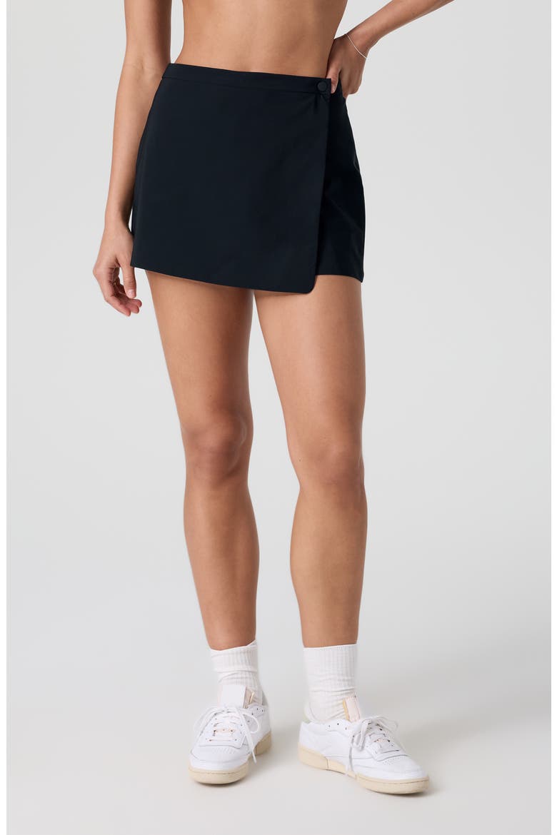 Miles Wrap Sport Miniskort, Alternate, color, BLACK