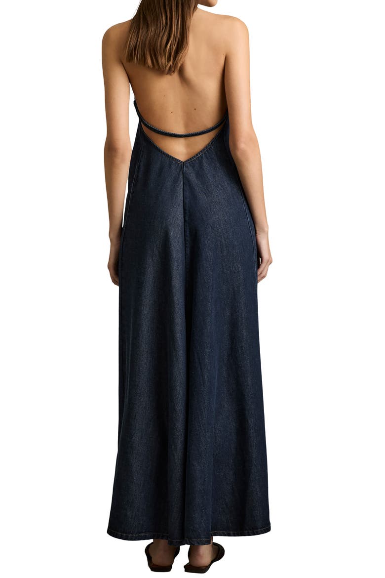 Rachel Halter Denim Maxi Dress, Alternate, color, INDIGO
