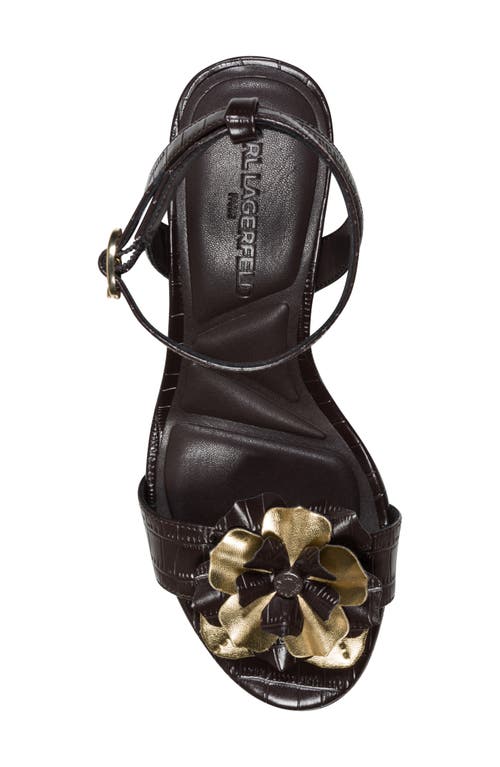 Karl Lagerfeld Paris Haden Ankle Strap Sandal In Brown