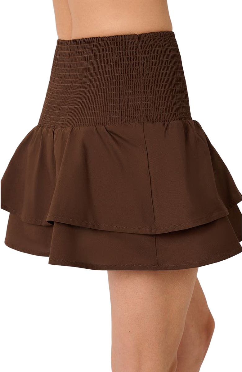 WeWoreWhat Smocked Ruffle Mini Skirt, Alternate, color, 