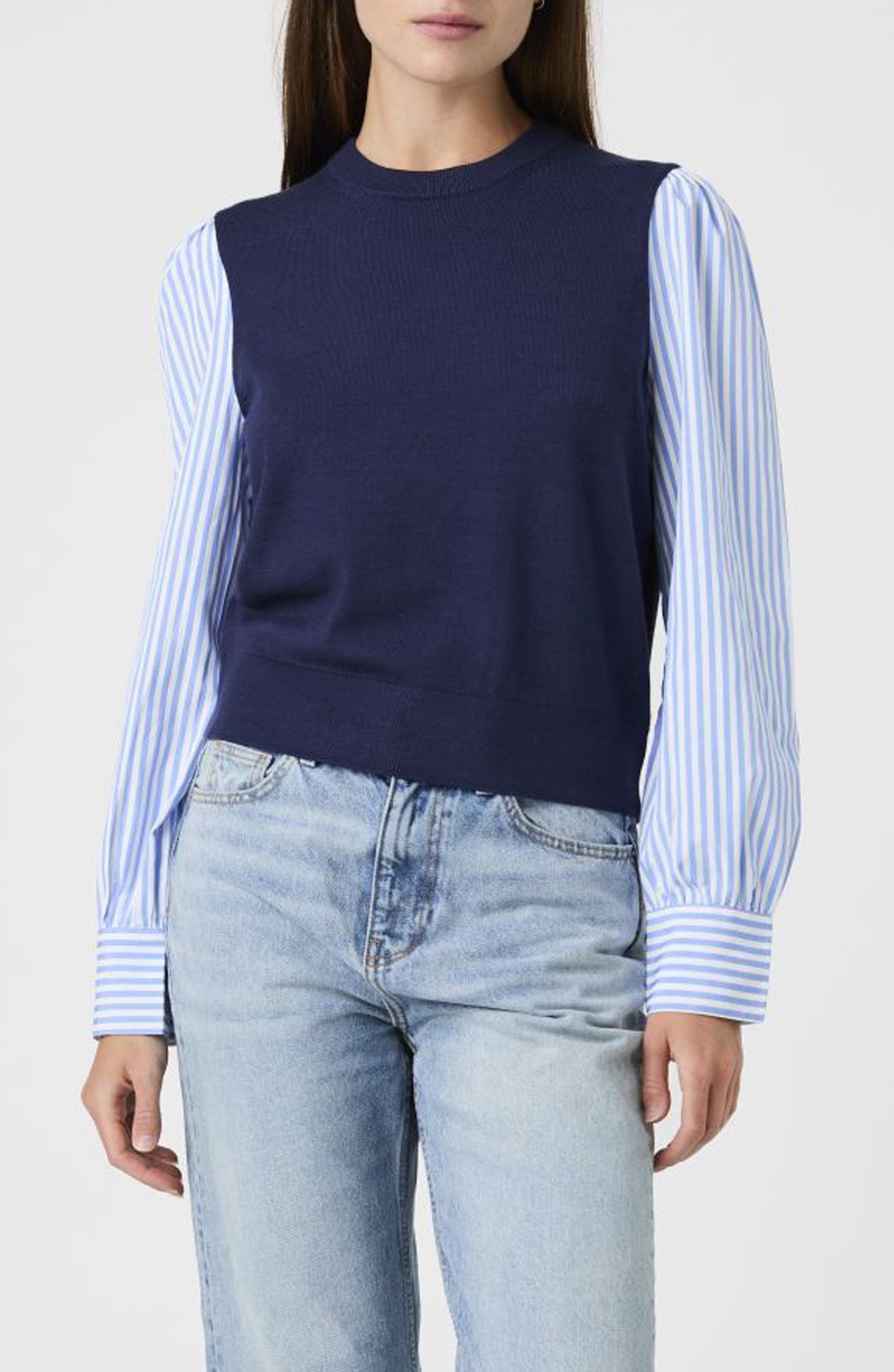 NAVY/ BLUE WHITE STRIPE